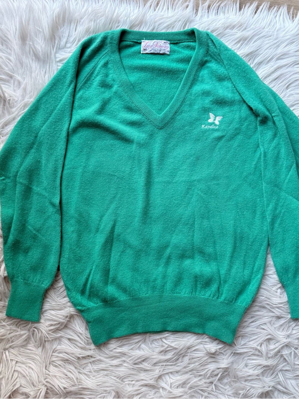 Vintage Lady Pickering Kapalua Golf Sweater Women’s M Green V-Neck Made USA